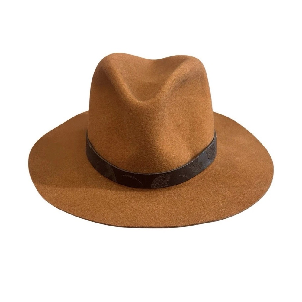 Bailey Of Hollywood Hat Ivan‎ Camel Western Fedora Large Leather Wool Felt USA